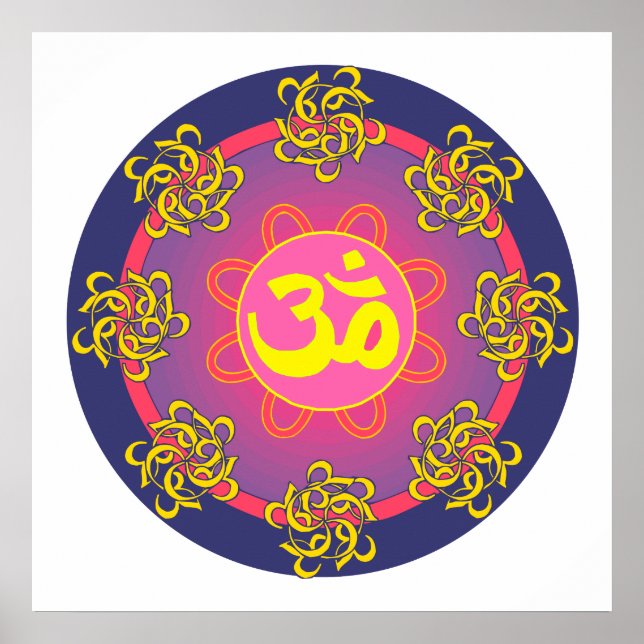 Om Mandala Art Poster (Front)
