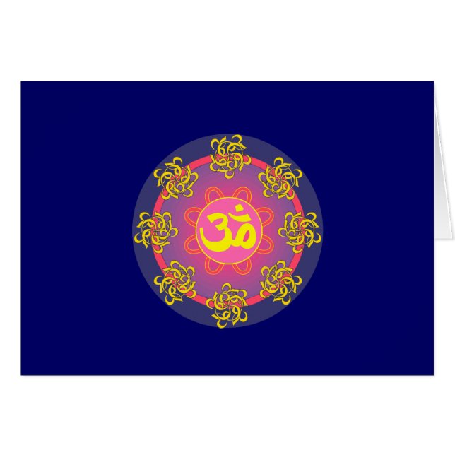 Om Mandala Blue Border (Front Horizontal)