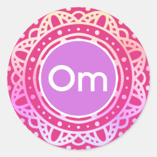 Om Mandala Classic Round Sticker