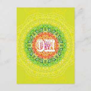 Om Mandala Design for Yoga Postcard