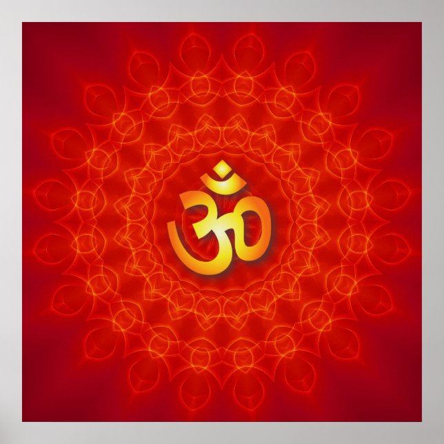 Om Mandala Design Poster (Front)