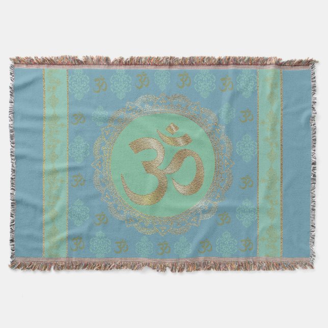 OM Mandala - Throw Blanket (Front)