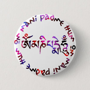 Om mani padme hum 2 inch round button