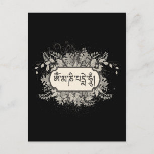 Om Mani Padme Hum Floral Postcard