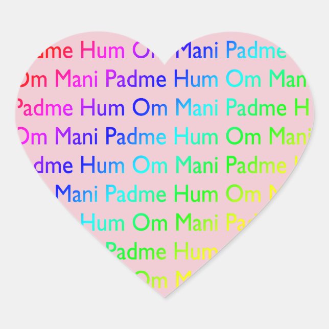 Om Mani Padme Hum Heart Sticker (Front)