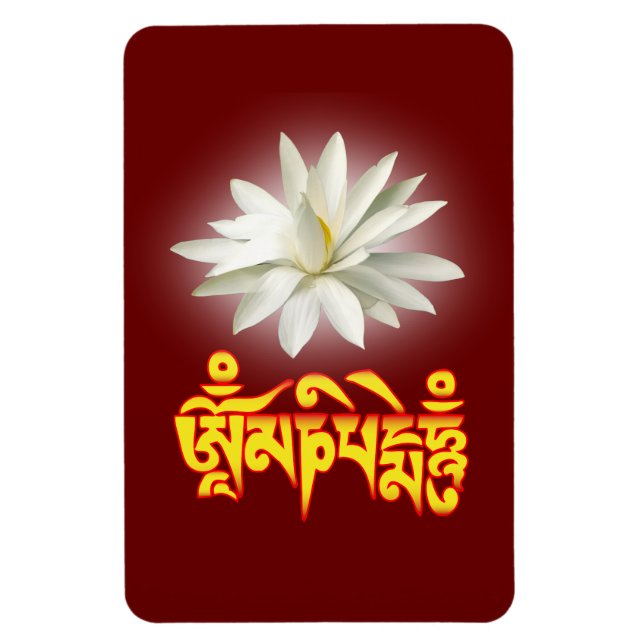 Om mani padme hum mantra magnet (Vertical)