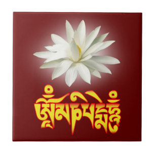 Om mani padme hum mantra tile