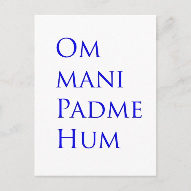 Om Mani Padme Hum Postcard (Front)