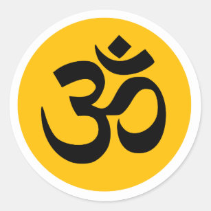 Om Mantra Aum Yoga Art Classic Round Sticker