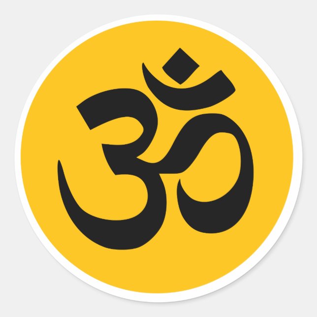 Om Mantra Aum Yoga Art Classic Round Sticker (Front)