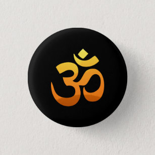 Om Mantra Symbol Asana Relax Meditation Yoga 1 Inch Round Button