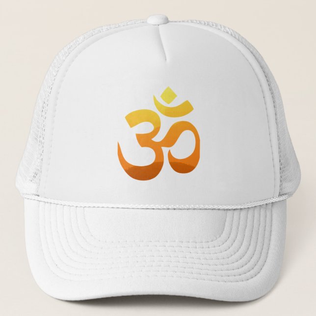 Om Mantra Symbol Mens Womens Unisex Baseball Trucker Hat (Front)