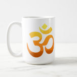 Om Mantra Yoga Gold Sun Meditation Symbol Coffee Mug<br><div class="desc">Om Mantra Gold Sun Meditation Yoga Yellow Orange Inspirational Fitness Symbol Elegant Asana Relax Sunrise Elegant Trendy Template Classic Coffee Mug.</div>