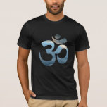 Om Mantra Yoga Mens Double Sided Black T-Shirt<br><div class="desc">Front And Back Om Mantra Gold Sun Meditation Yoga Blue See Inspirational Fitness Symbol Asana Relax Elegant Template Men's Bella Canvas Basic Black T-Shirt.</div>