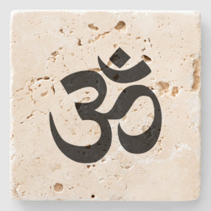 Om Namah Shivaya Aum Shanti Aum Om Symbol ॐ Peace Stone Coaster