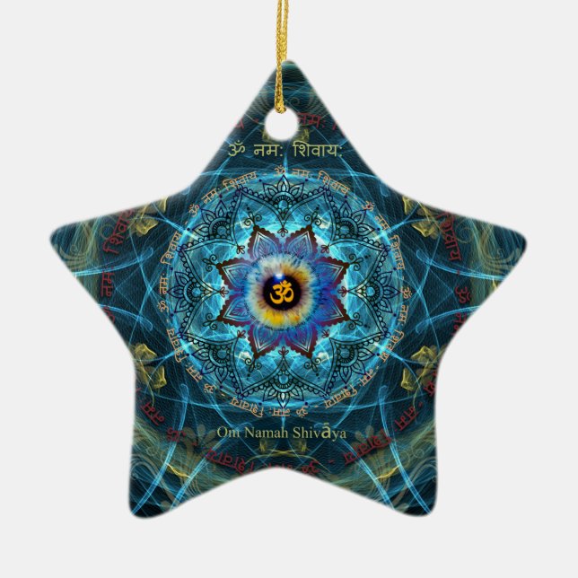 "Om Namah Shivaya"- The True Identity- Yourself Ceramic Ornament (Front)