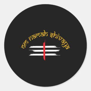 Om Namah Shivaya Tripundra Symbol Of Shiva Classic Round Sticker