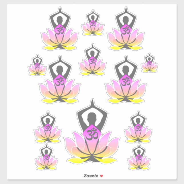 OM Namaste Spiritual Lotus Flower Yoga Pose (Sheet)