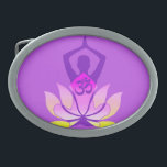 OM Namaste Spiritual Lotus Flower Yoga Pose Pastel Belt Buckle<br><div class="desc">A OM namaste spiritual lotus flower yoga pose figure colourful soft pastel style design.</div>