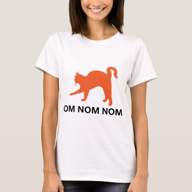 om nom nom cat tshirt (Front)