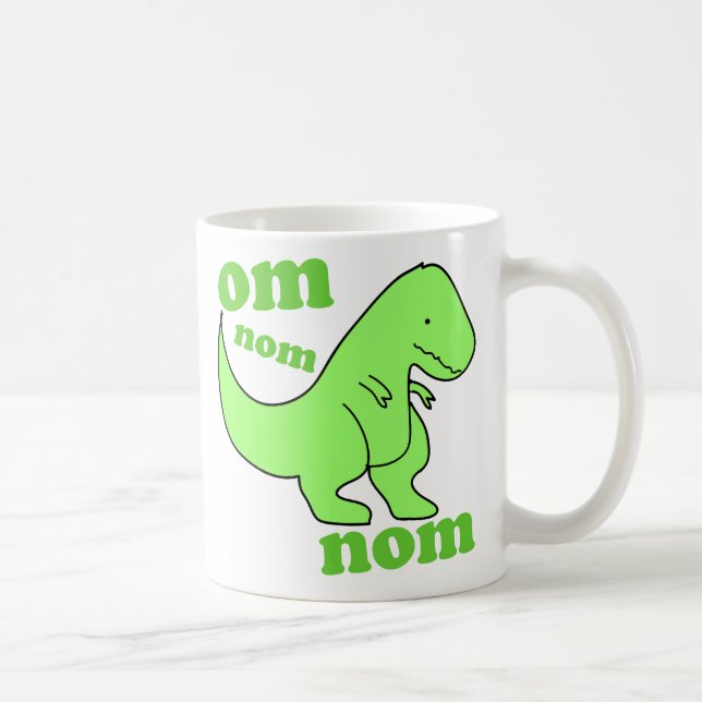 om nom nom dinosaur chompss coffee mug (Right)