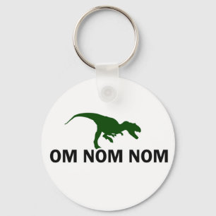 Om Nom Nom Dinosaur Rawr is Hungry Keychain