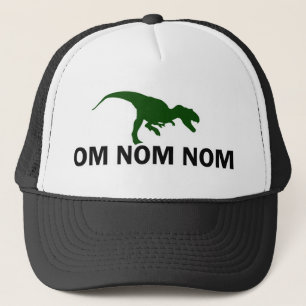 Om Nom Nom Dinosaur Rawr trucker Hat