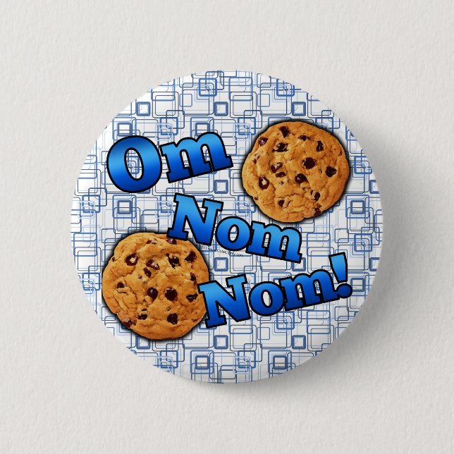 Om Nom Nom, Meme Love Cookies 2 Inch Round Button (Front)