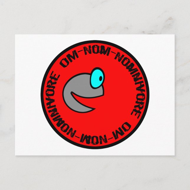 Om-Nom-Nomnivore Postcard (Front)