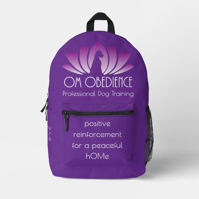 Om Obedience Backpack (Royal Purple) (Front)
