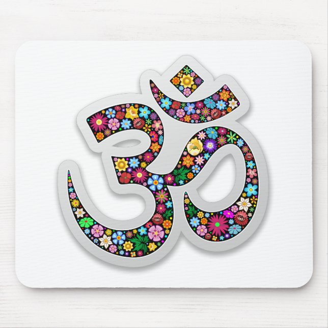Om Ohm Aum Namaste Yoga Symbol Mouse Pad (Front)