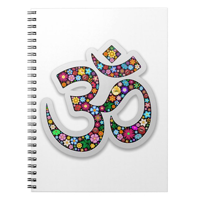 Om Ohm Aum Namaste Yoga Symbol Notebook (Front)