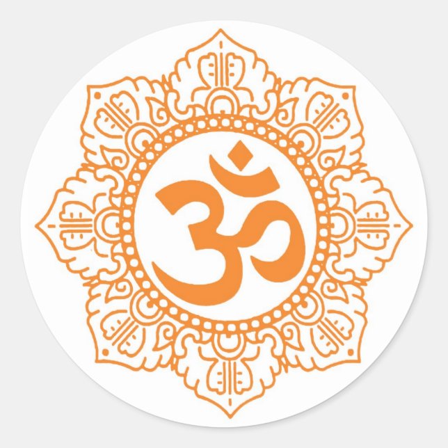 Om - Ohm - Aum Symbol Classic Round Sticker (Front)