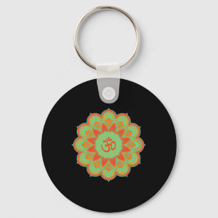 Om Ohm Aum Symbol Mandala Spiritual Yoga Gift Keychain