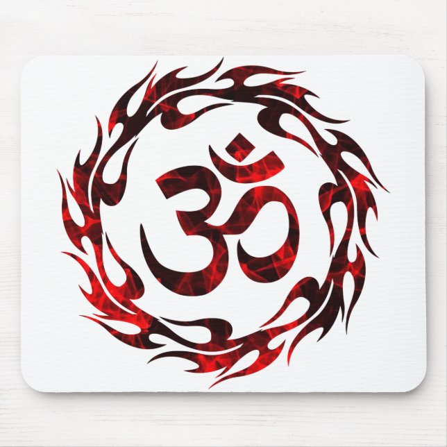 Om, Om Hindu, Om Symbol, Om Logo, Aum Mouse Pad (Front)