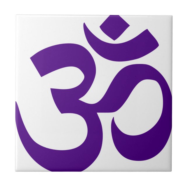 Om or Aum Symbol (Indigo colour) Tile (Front)