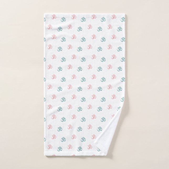 Om Pastel Pattern Pink Turquoise Hand Towel (Hand Towel)