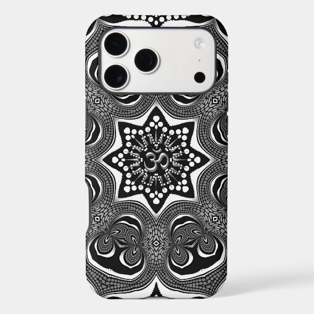 OM Psychedelic Trippy Black White Art (Back)