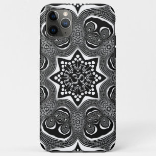OM Psychedelic Trippy Black White Art iPhone 11 Pro Max Case