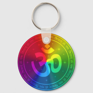 Om Rainbow Design Keychain