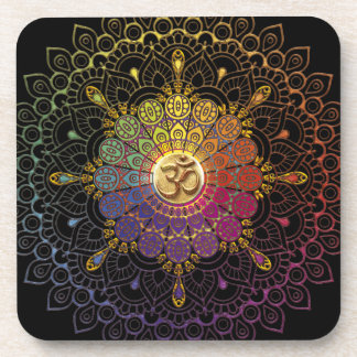 OM Rainbow Flower of Life Coaster