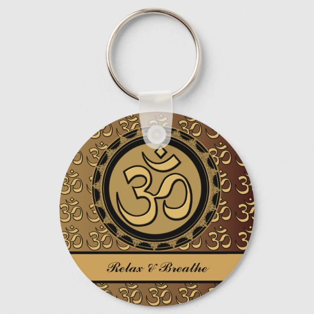 Om Relax & Breathe Keychain (Front)