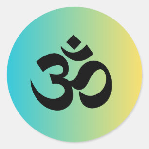 Om Round Stickers 