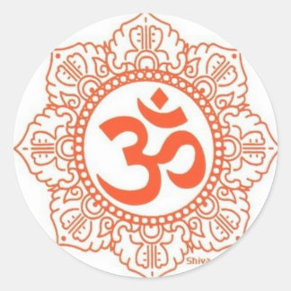 om shanti classic round sticker