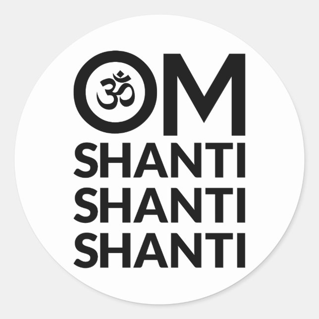 Om Shanti Classic Round Sticker (Front)