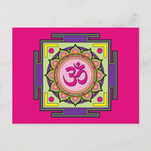 Om Shanti Om Mandala Postcard (Front)