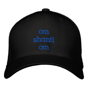 om shanti om sanskrit meditation aum embroidered hat