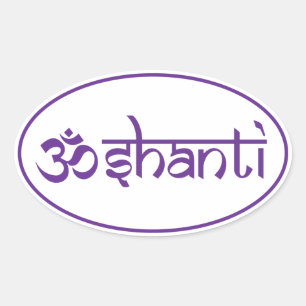Om Shanti Oval Sticker