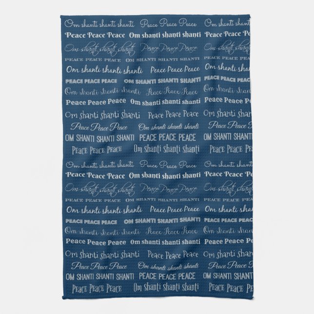 Om Shanti, Peace Kitchen Towel (Vertical)