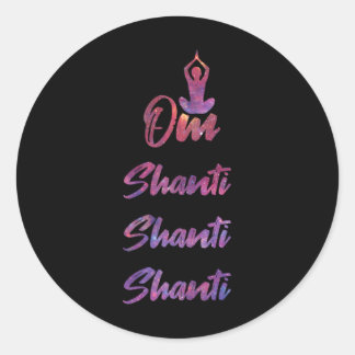 Om Shanti - Yoga  Classic Round Sticker